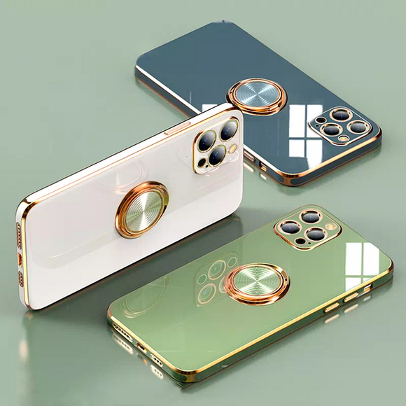 >LUXU< Hülle für iPhone kompatibel 11/12/pro/ProMax mit Ringhalterung