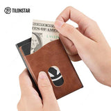 NFC-RFID Blocker Kartenetui, Kartenhalter-Aluminium Karten Schutzhülle -für EC- Kreditkarten - für bis zu 5-8 Karten mit Geldfach - kompakt und stabil - sichere Aufbewahrung