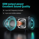 Bluetooth-Lautsprecher 60W Ausgangsleistung Bluetooth-Lautsprecher mit Klasse-D-Verstärker Hervorragender Bass-Performace-Hifi-Lautsprecher