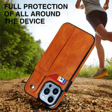 RIXANA Hülle kompatibel für iPhone 14/13/12/11/Pro/Max mit Kartenhalter RFID Blocker & Handgriff (kick-stand)