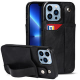 RIXANA Hülle kompatibel für iPhone 14/13/12/11/Pro/Max mit Kartenhalter RFID Blocker & Handgriff (kick-stand)